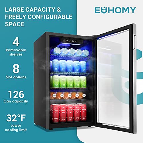 2026 Frigorifero per bevande,mini frigo da 126 lattine con porta in vetro -