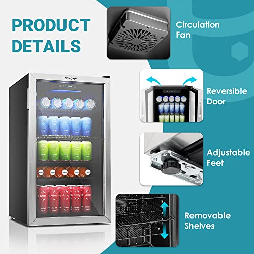 2026 Frigorifero per bevande,mini frigo da 126 lattine con porta in vetro -