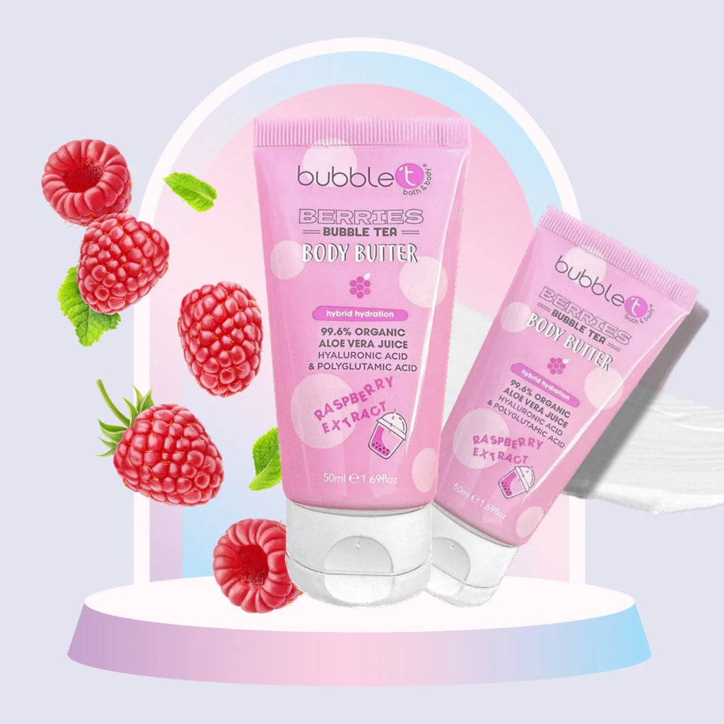2026 Crème corps Bio à l’Aloe vera et acide Hyaluronique - Framboise (50ml)