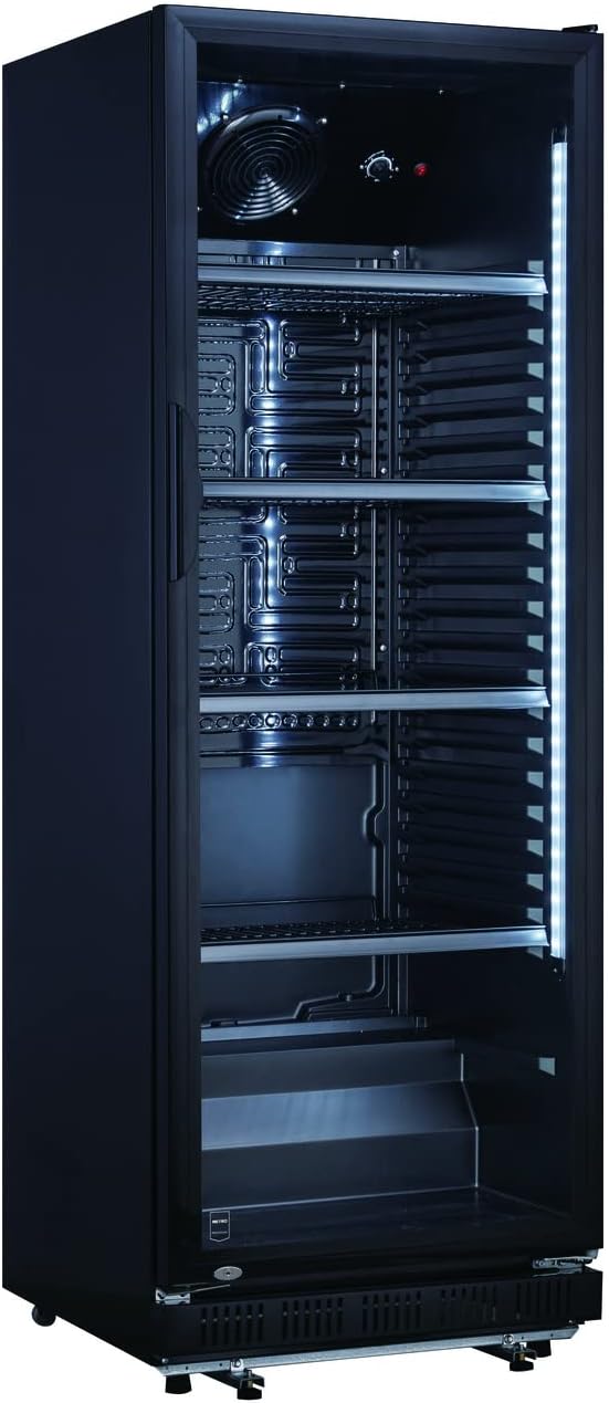 2026 METRO Professional Réfrigérateur à Boissons GSC2360B, Acier/Verre, 62 x 63.6 x 175.3 cm, 347 L, avec Serrure, Noir