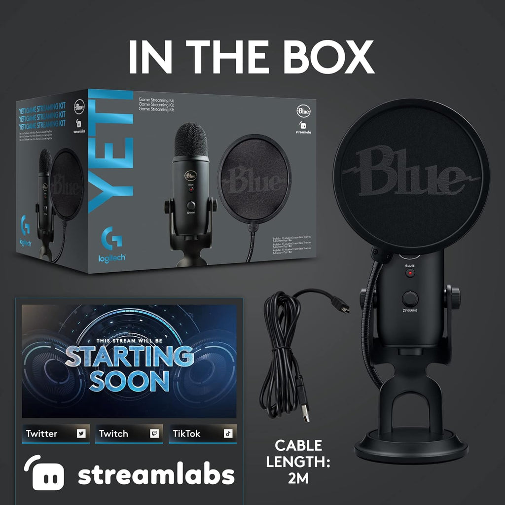 2026 2025 Logitech for Creators Microphone USB Blue Yeti (Noir)