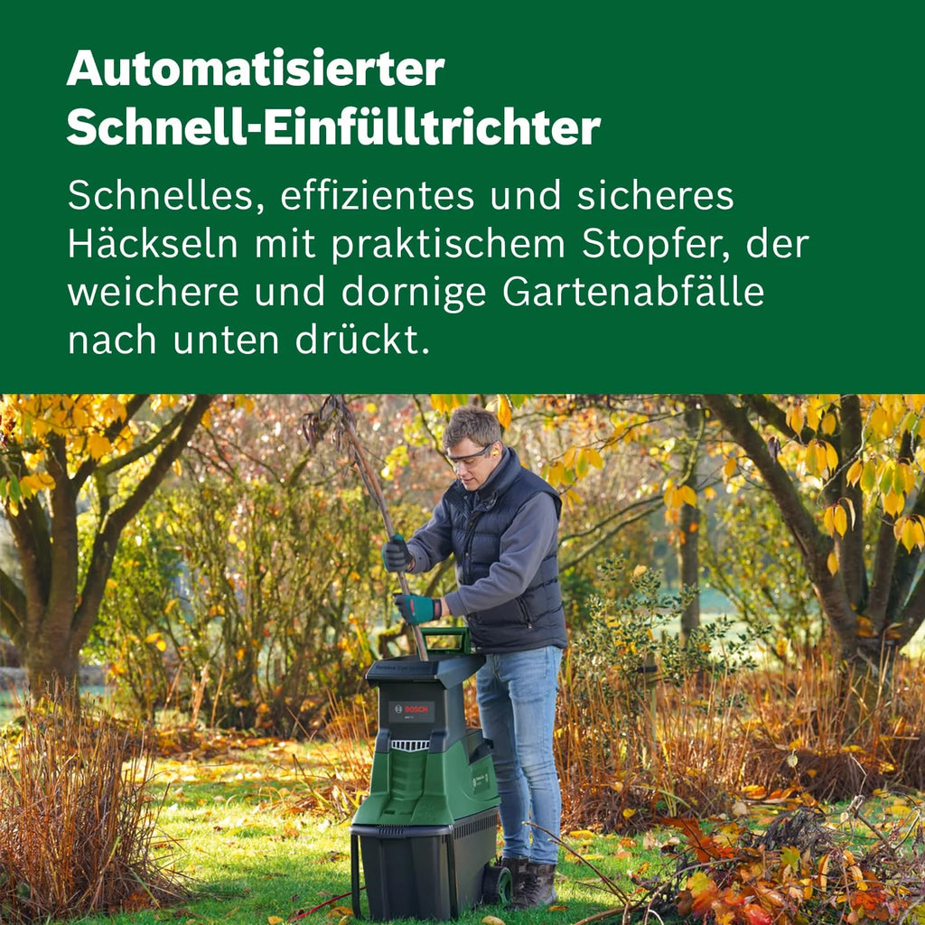2026 2025 Broyeur à turbine Bosch AXT 25 TC (2 500 W; adapté pour le bois et les déchets de jardin durs; avec gants de jardin; bac de collecte intégré 53 l; dans une boîte) – Édition Amazon