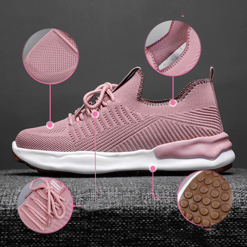 Chaussures de running respirant en maille à lacets décontracté pour femme