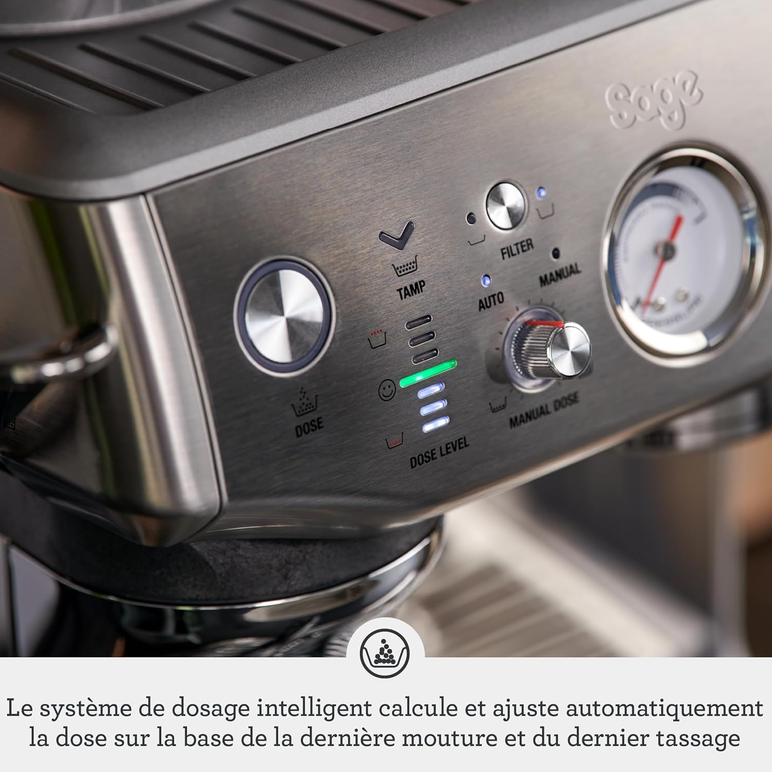 2026 2025 Machine à Café Expresso avec Broyeur Intégré & Mousseur à Lait – Sage Barista Express Impress – Acier Inoxydable Brossé, Expérience Barista à Domicile