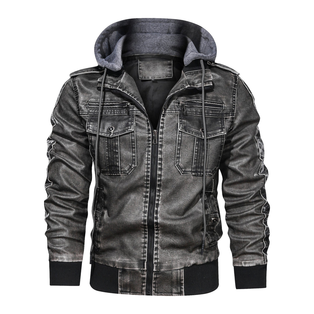 Men's Denim Style Motorcycle Leather Jacket Plus Size Casual Wear - LAKD London