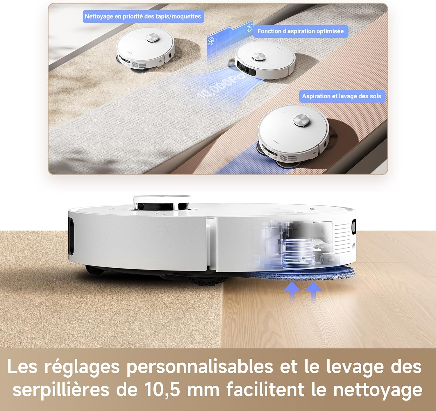 2026 L10s Ultra Gen 2 Robot Aspirateur Laveur 10 000 Pa, Technologie MopExtend RoboSwing, Base Entièrement Automatique, Mode Animaux, 32 réglages de niveau d'eau, Système de lavage des sols DuoScrub