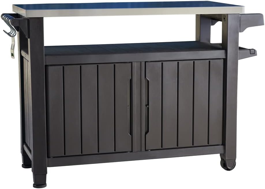 2026 2025 Keter Unity XL – Desserte Barbecue 316L, Rangement 207L + Plan de Travail Inox, Édition Limitée