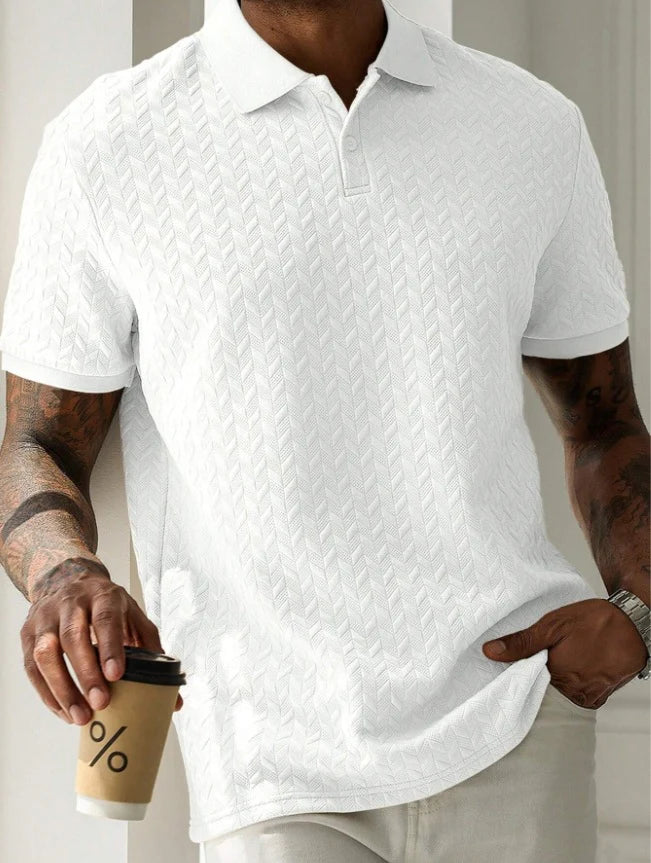 2026 Men's Classic Short Sleeve Button Collar Polo Shirt Smart Casual