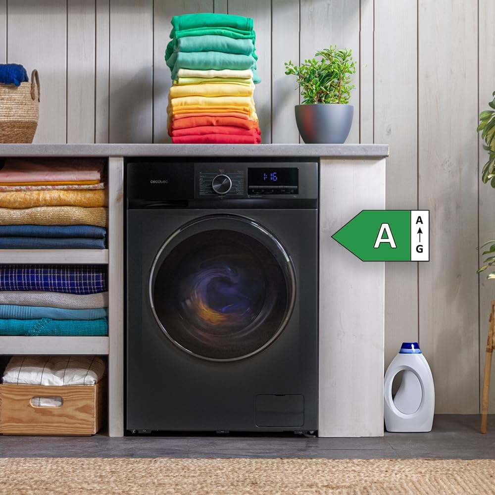 2026 Cecotec Bolero Dresscode 10500 Inverter Steel A. Lave-linge 10 kg Steel, 1400 tr/min, Moteur Inverter Plus, Vapeur, Classe A.
