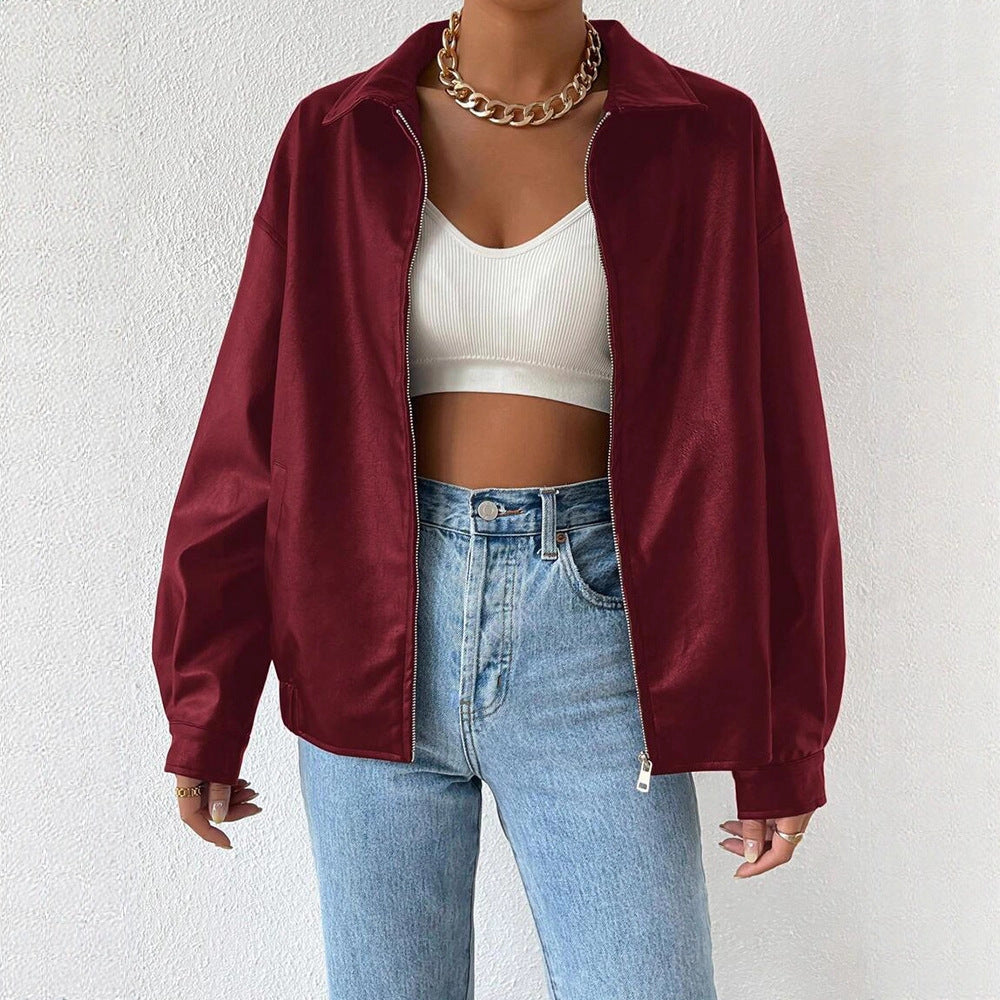 Manteau en cuir PU hiver facile à porter chic chaud pour femme
