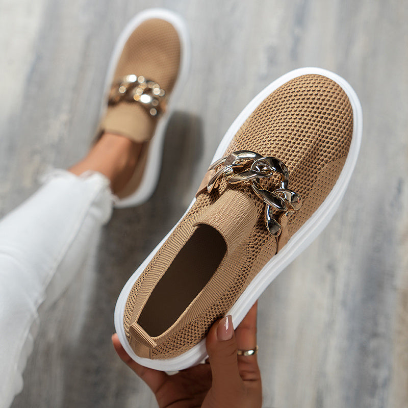 Ballerines respirant en maille chaîne confortable décontracté walking pour femme