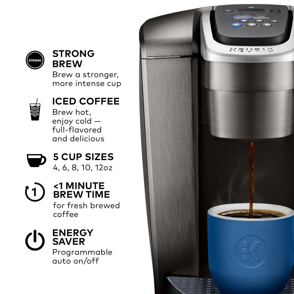 2026 2025 Keurig K-Elite – Machine à Café à Dosettes K-Cup à Portion Unique, Finition Brossée Slate, Programmable pour Café Chaud et Glacé
