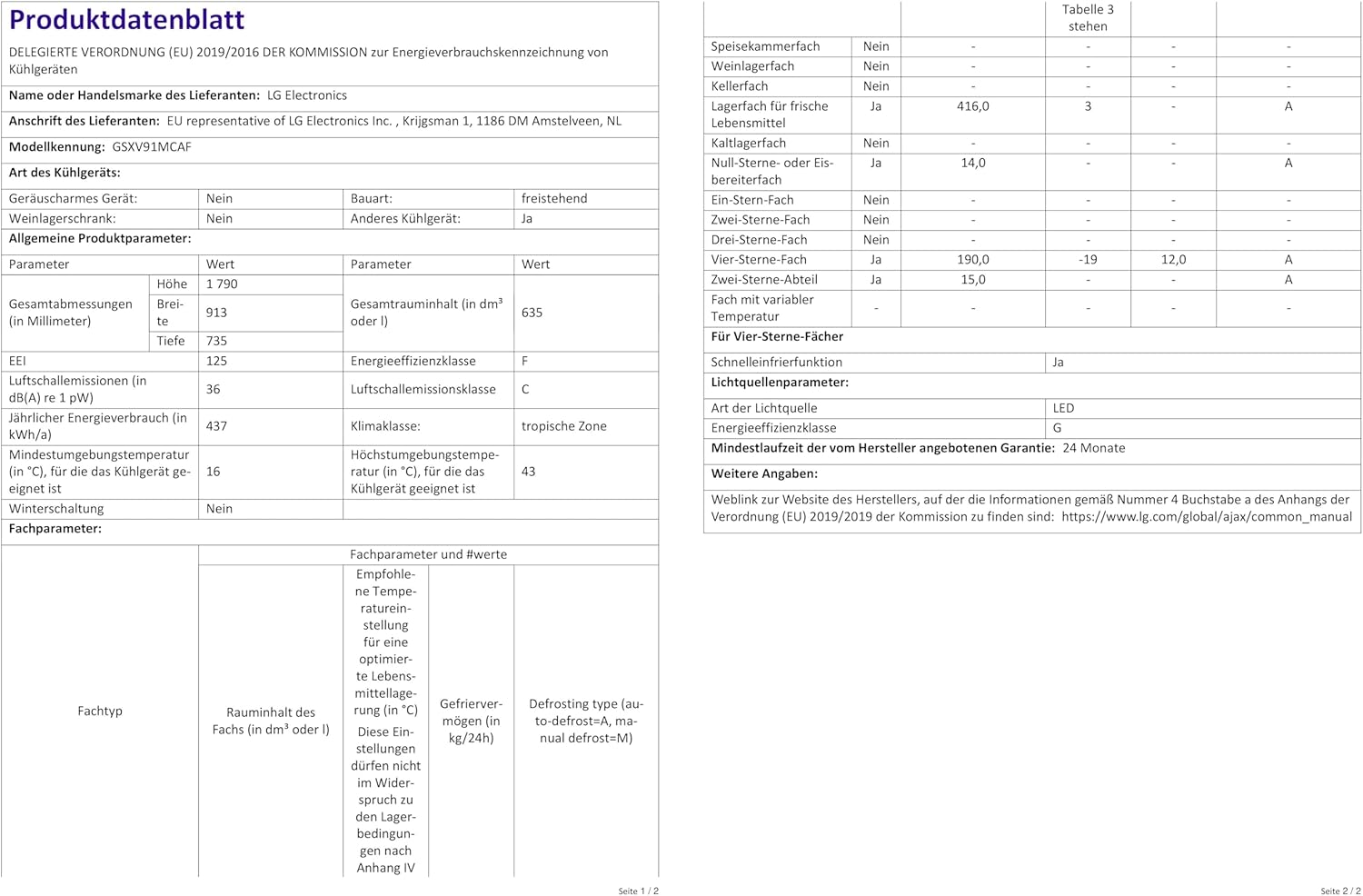 2026 LG GSXV91MCAF Réfrigérateur combiné - Side by Side, 635L, InstaView, Total No-Frost, Compartiment congélation, Distributeur d'eau et glace UVnano, Compresseur Inverter Linear, Wi-Fi, Noir, Classe F