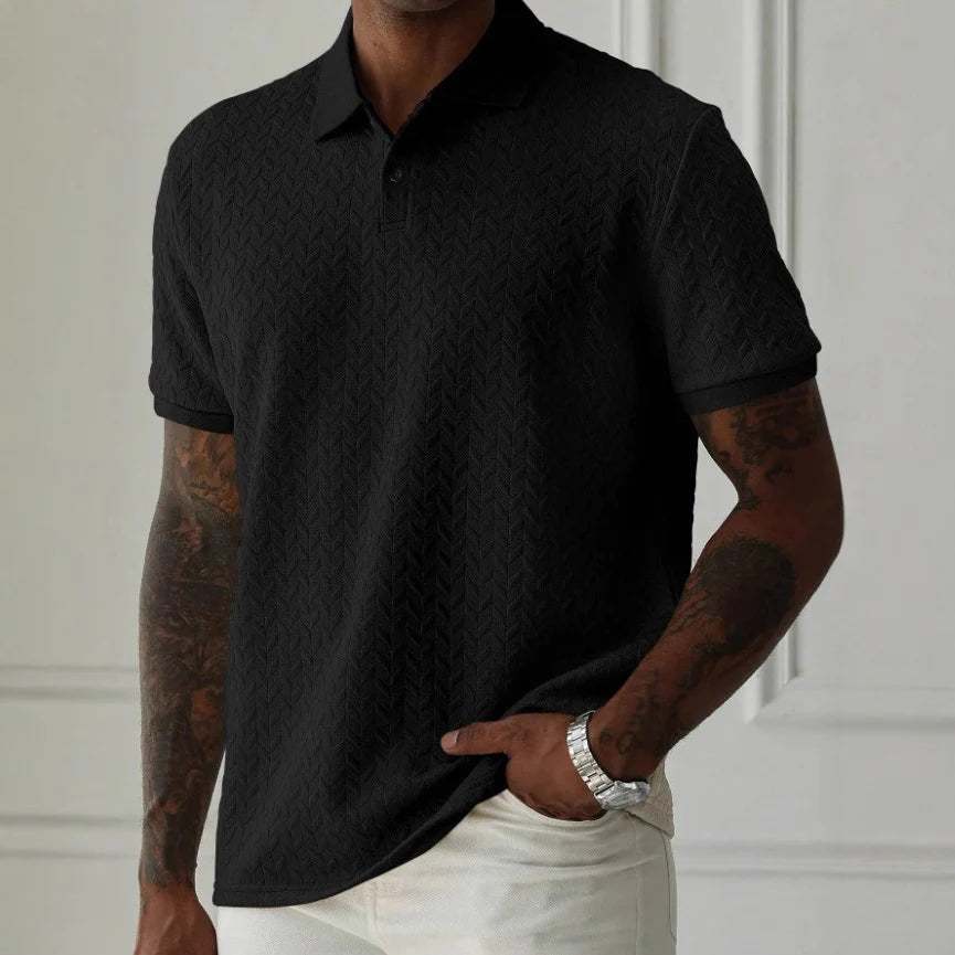 2026 Men's Classic Short Sleeve Button Collar Polo Shirt Smart Casual