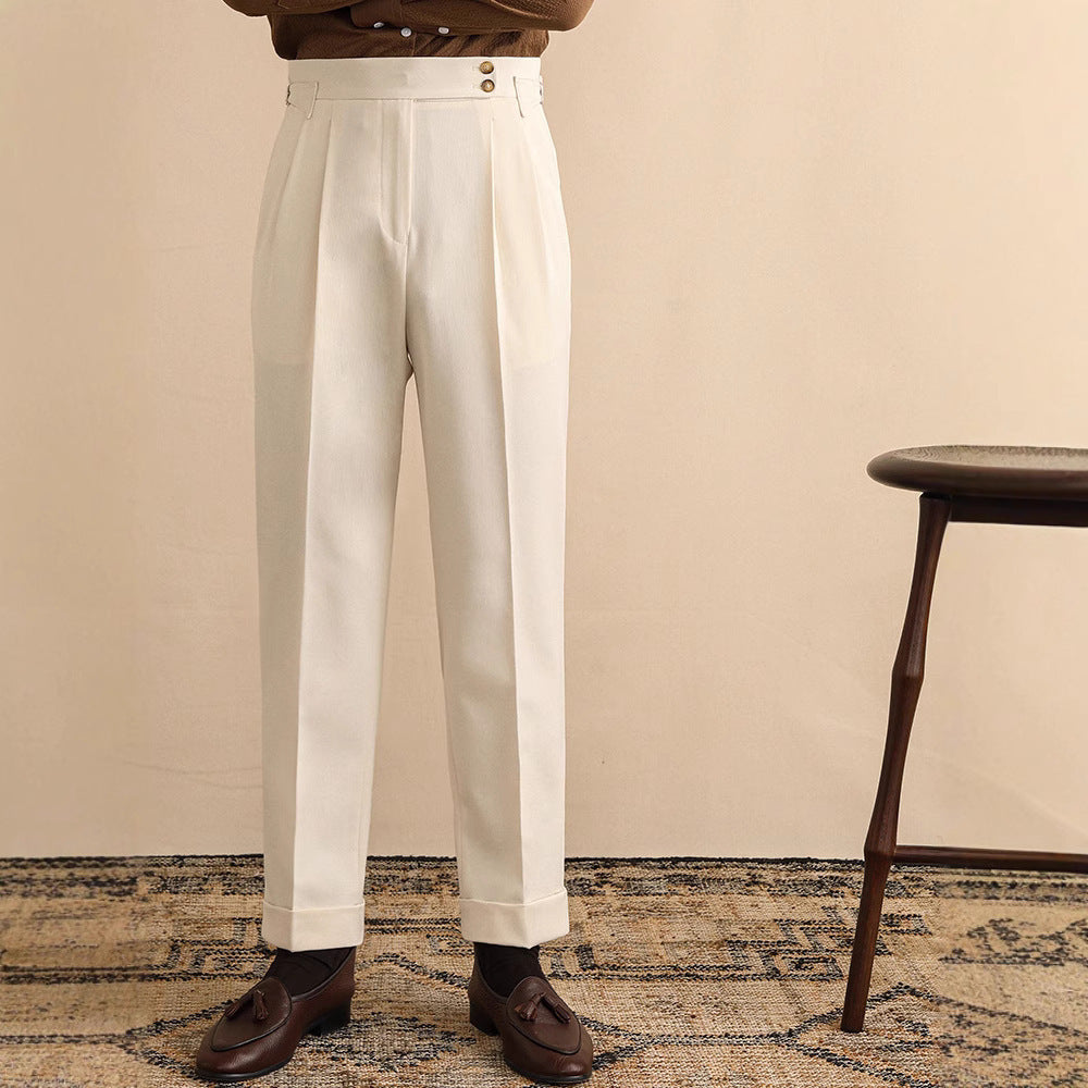 Pantalon taille haute droit classique style classique chic élégance pour homme