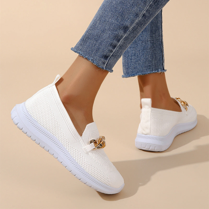 Ballerines chaîne en maille sport walking pour femme