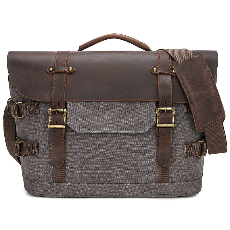 2026 Men's Casual Canvas Messenger Shoulder Bag Waterproof Street Style