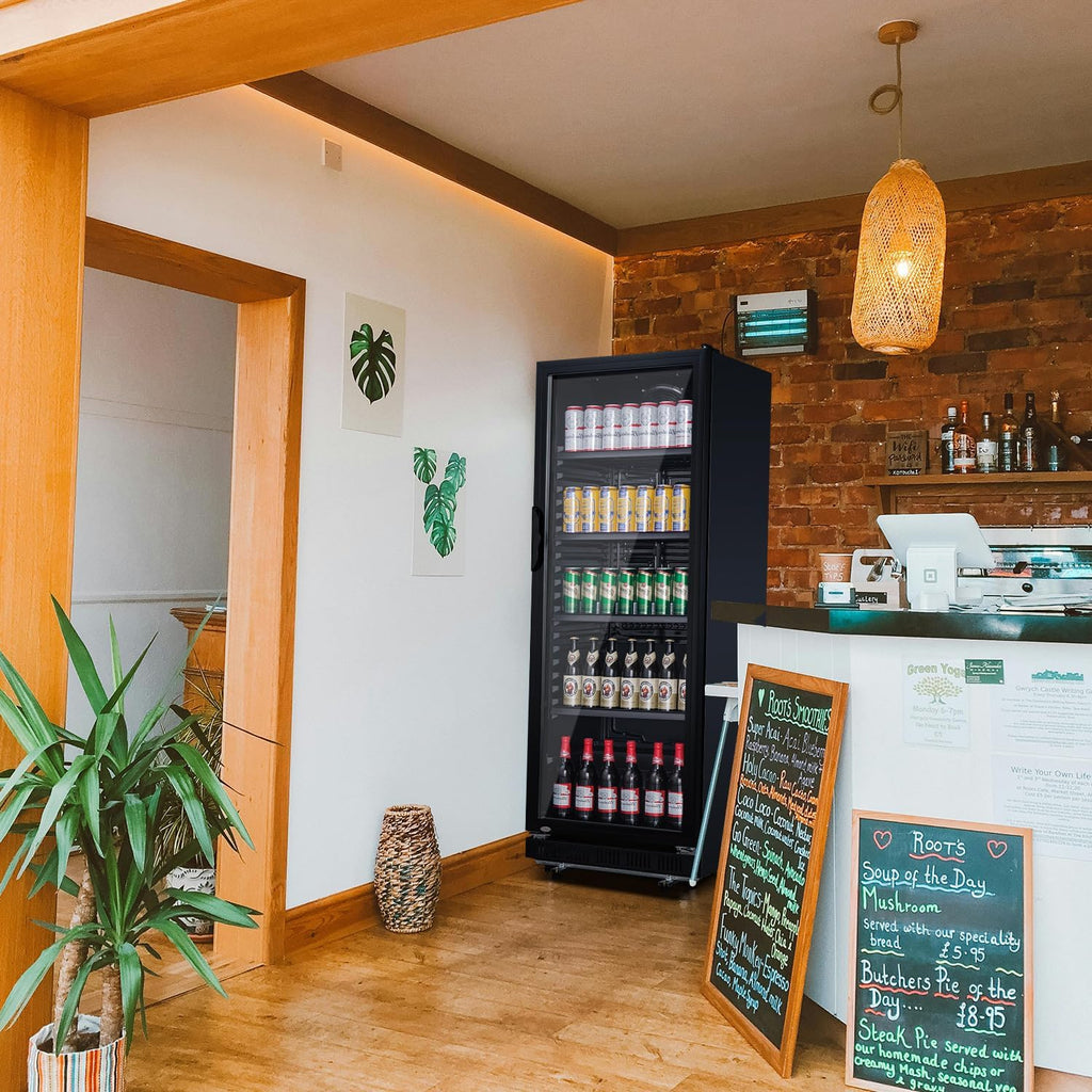 2026 METRO Professional Réfrigérateur à Boissons GSC2360B, Acier/Verre, 62 x 63.6 x 175.3 cm, 347 L, avec Serrure, Noir
