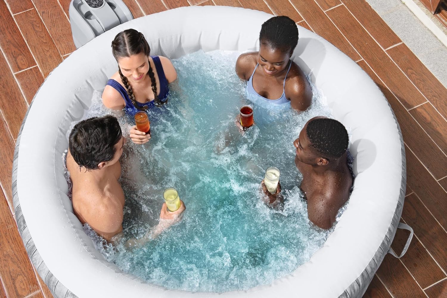 2026 Spa gonflable rond BESTWAY Lay-Z-Spa® Miami Airjet™ 2 - 4 personnes