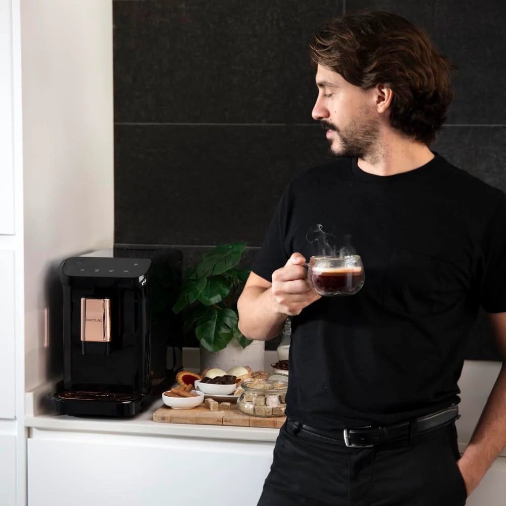 2026 2025 Machine à café entièrement automatique Cecotec Cremmaet Macchia Black Rose – 1350 W, Thermobloc, Pompe à 19 Bars, Système Plug&Play, Réservoir à café avec moulin intégré, Nettoyage automatique