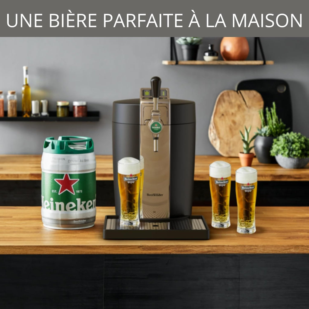 2026 BEERTENDER Machine à bière pression, Compatible avec les fûts de 5 L, Tireuse à bière, Pompe à bière, Indicateur température, Indicateur volume restant VB700800
