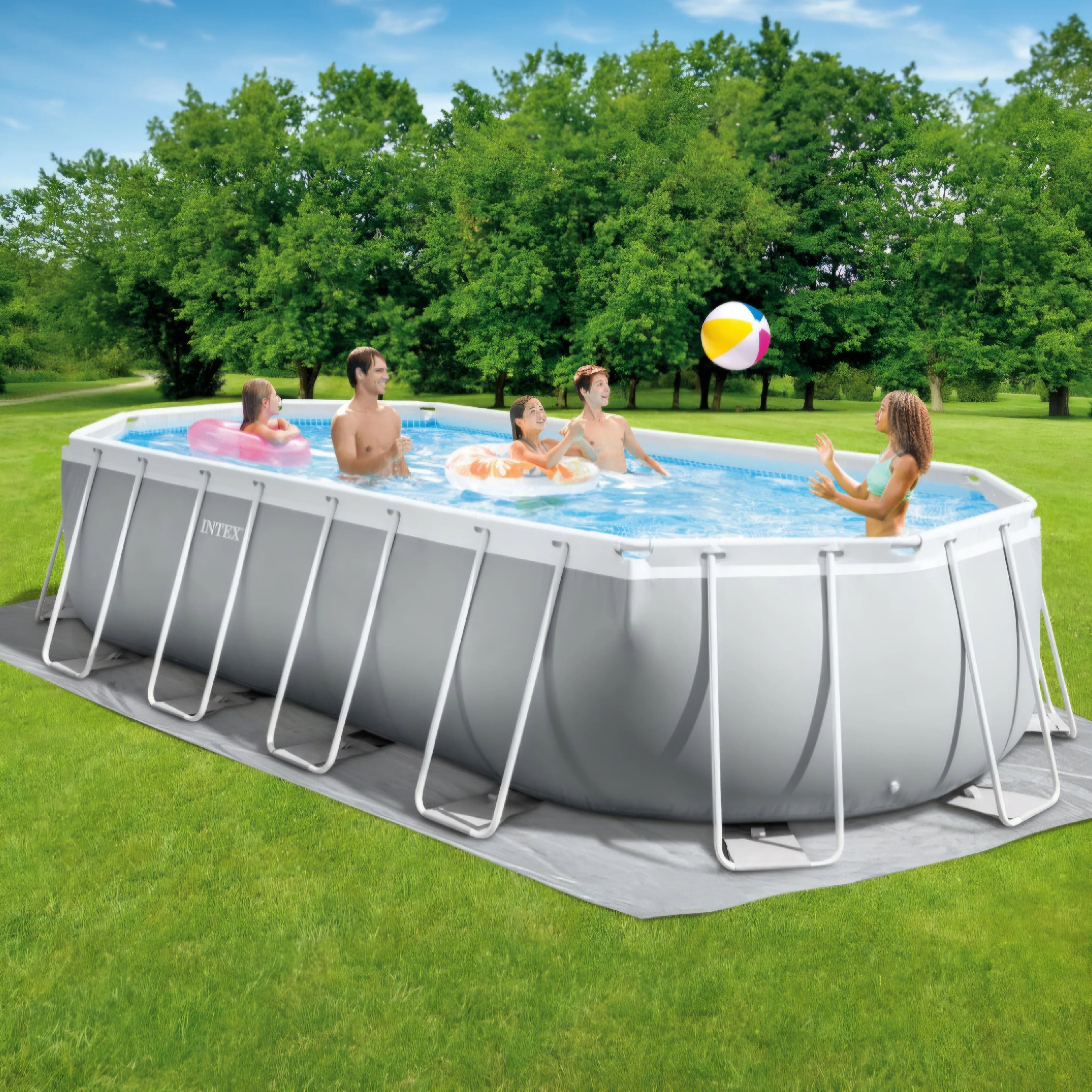 2026 2025 Intex Prism Frame Ovale – Piscine Hors-sol 6,1 x 3,05 m, Cadre Acier Robuste, Pompe et Échelle Incluses, Édition Limitée