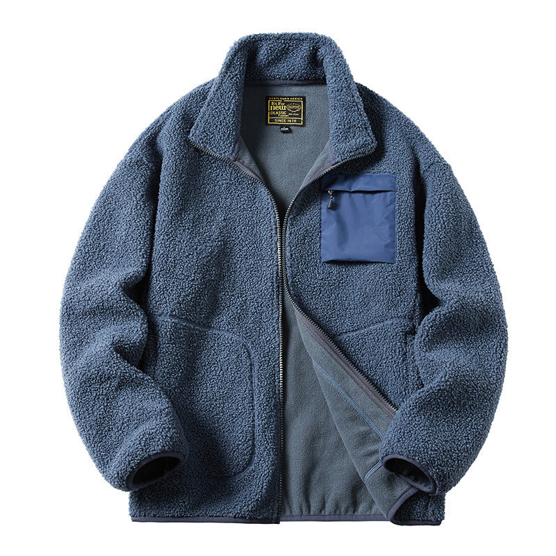 Men's Premium Plus Size Velvet Denim Casual Fur Jacket - LAKD London