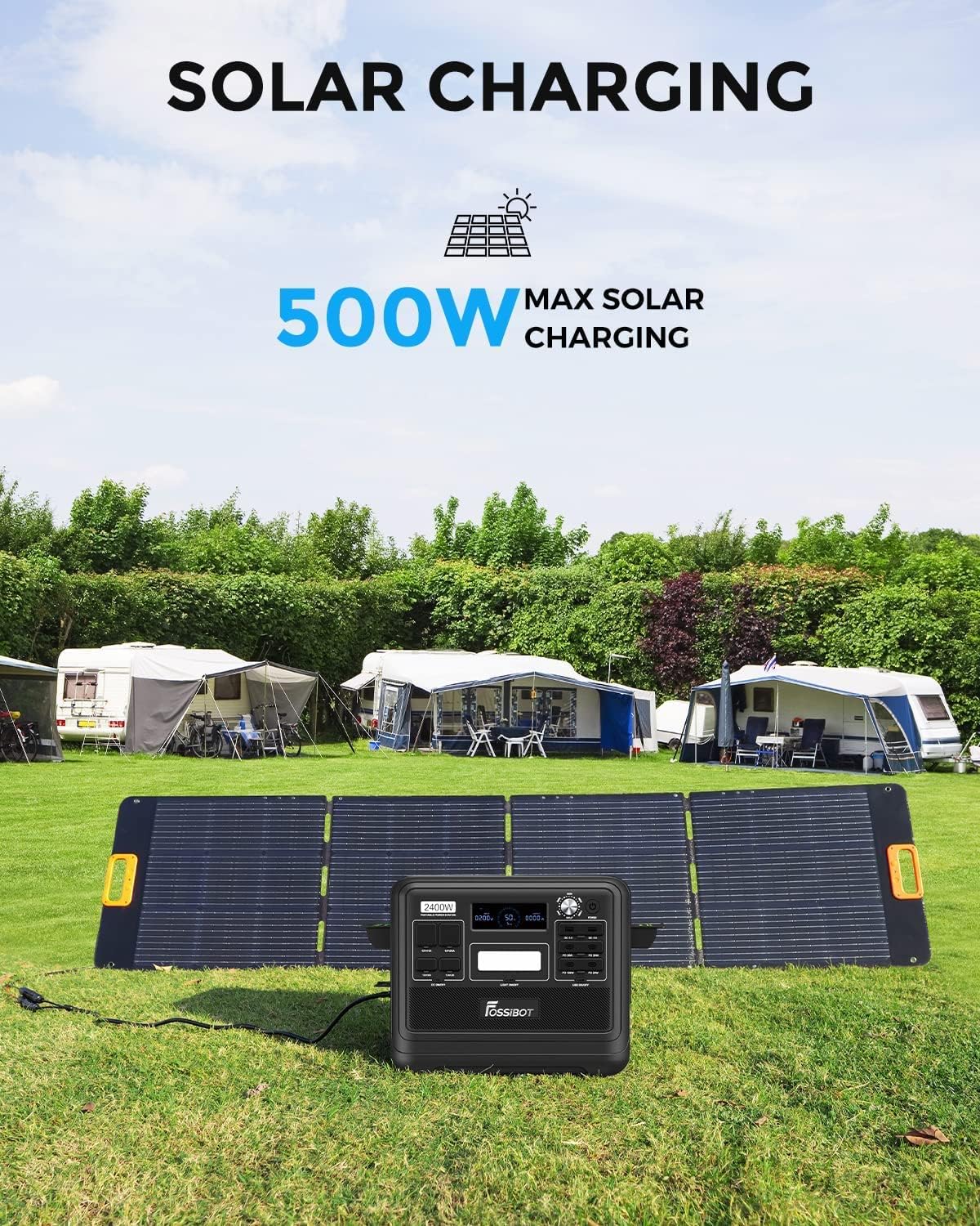 2026 F2400 Station électrique portable CA 2400W (4800W Pic),Station Silencieux Solaire 2048Wh LiFePO4,Groupe Générateur Électrique Onduleur Alimentation de Secours à Domicile Camping