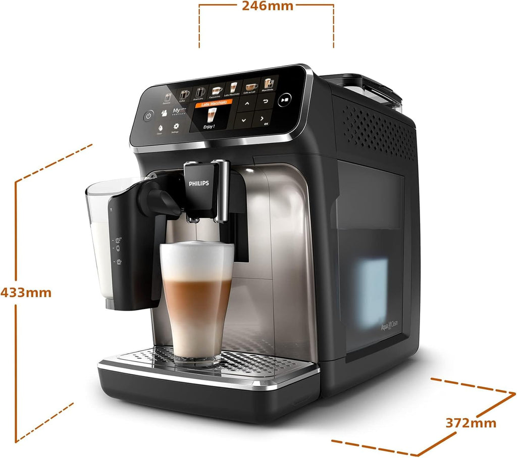 2026 Philips Série 5400 Machine Expresso - Café à Grain - LatteGo Mousseur à Lait, 12 Spécialités de Café, Affichage Intuitif, 4 Profils Utilisateur, Noir (EP5441/50)
