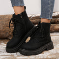 Bottines à lacets cheville carré confortable pour femme