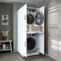 2026 ROOMART Dora Armoire de machine à laver, pour sèche-linge et machine à laver, en 4 couleurs, avec portes et planche coulissante (chêne anthracite)