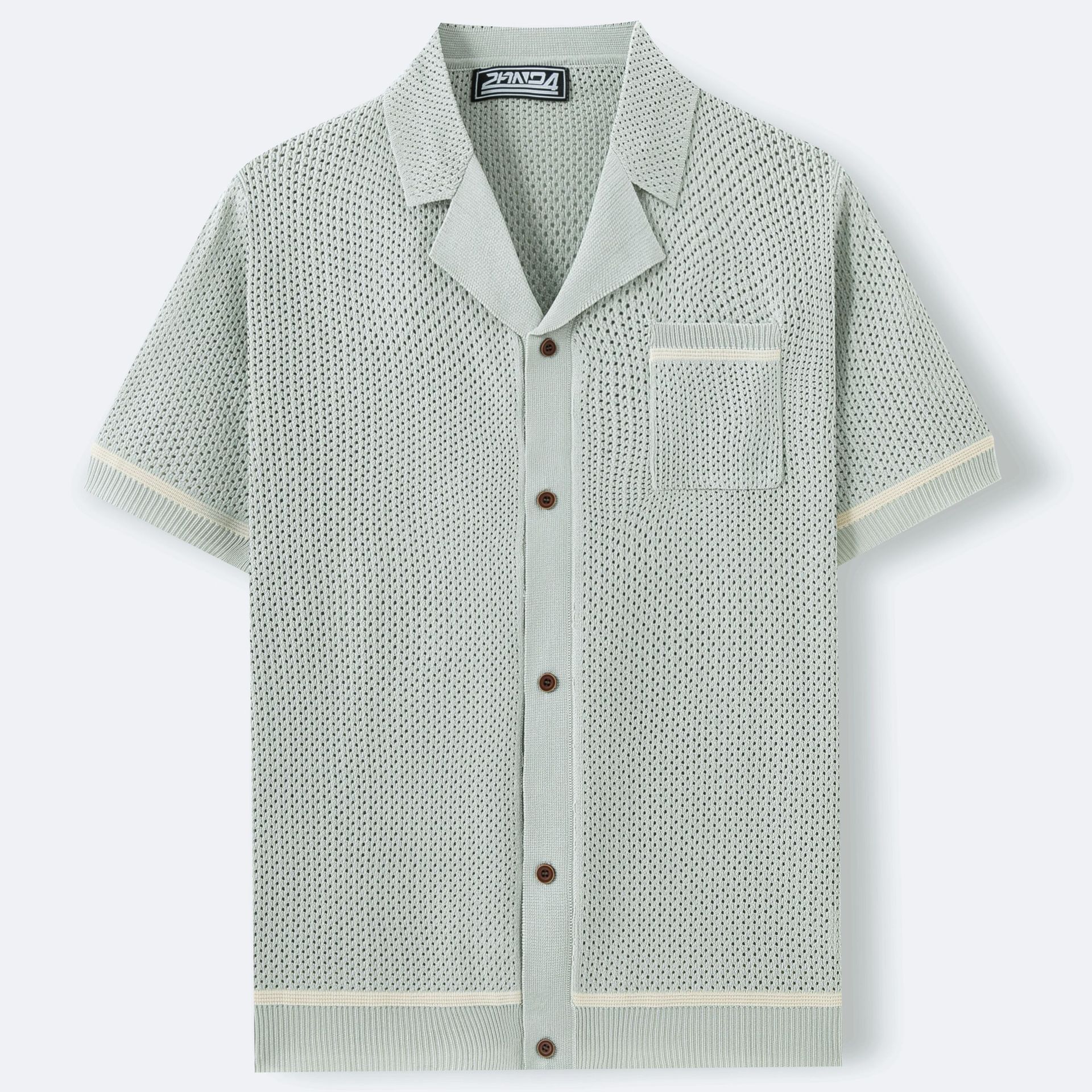 Polo été tricoté col cubain manches courtes décontracté pour homme