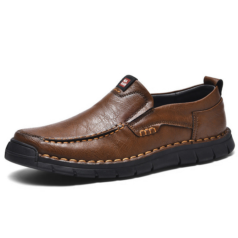 Chaussures confortable en cuir souple décontracté pour homme