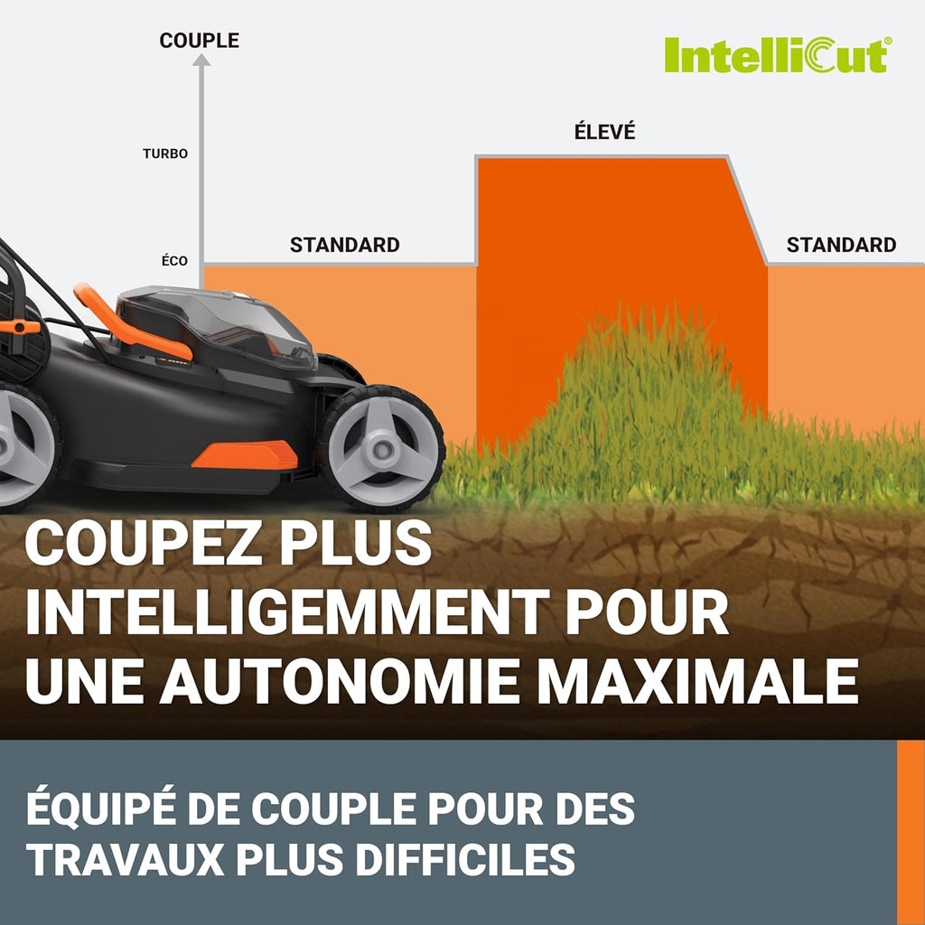 2026 WORX Tondeuse à Gazon sans Fil 40 V (2 x 20 V) Max 40cm WG734E Idéale pour Un Jardin jusqu'à 500m², Powershare, 4 Ah, Technologie IntelliCut Hauteur de Coupe 20-80mm