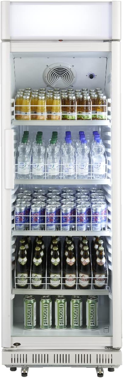 2026 METRO Professional Réfrigérateur à Boissons GSC2360B, Acier/Verre, 62 x 63.6 x 175.3 cm, 347 L, avec Serrure, Noir
