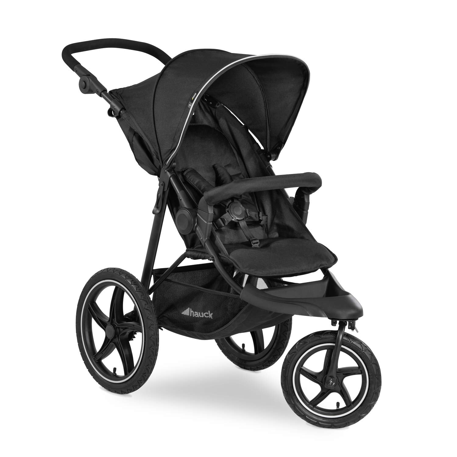 2026 hauck Poussette 3 Roues Runner 3, Tout Terrain avec Roues XL Gonflables, Jusqu'à 22 kg, Frein à Main, Suspension, Canopy UPF 50+, Pliable, Panier, Position Allongée, Porte-Gobelet (Jungle Green)