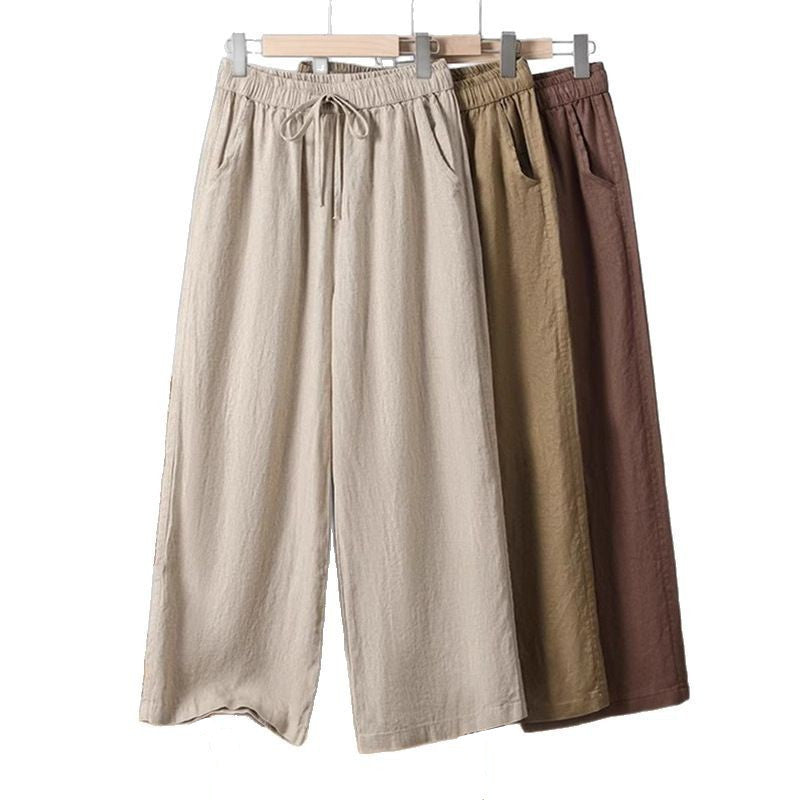 Pantalon léger à cordon droit décontracté confort pour femme