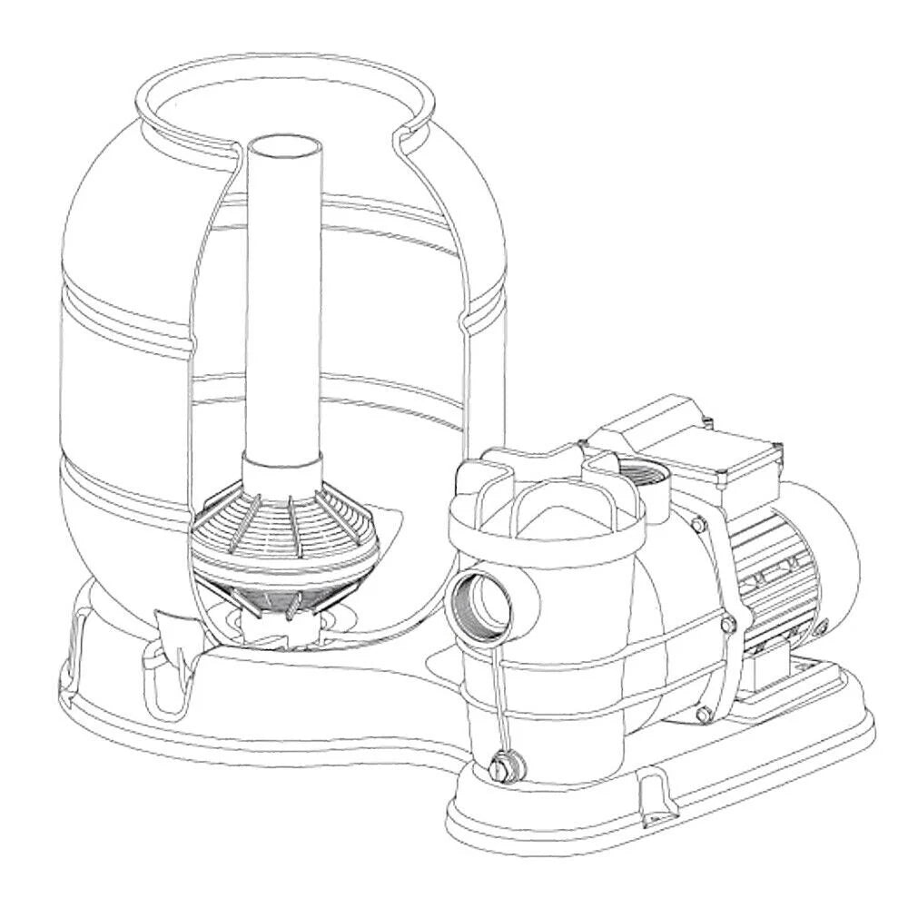 2026 Filtre à sable système de filtration pompe de filtration pompe de piscine 6000 litres par heure 16_0002466