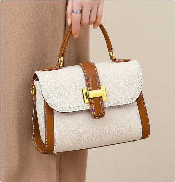 Sac à main luxe en cuir véritable à une épaule texturé créateur pour femme