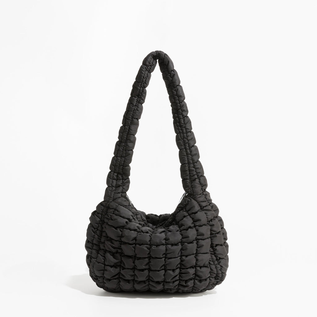 Women's Quilted Padded Feather Down Shoulder Hobo Bag - LAKD London