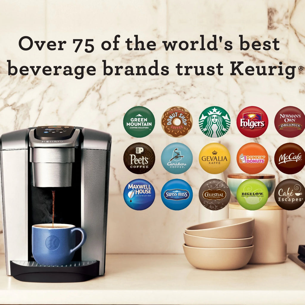 2026 2025 Keurig K-Elite – Machine à Café à Dosettes K-Cup à Portion Unique, Finition Brossée Slate, Programmable pour Café Chaud et Glacé