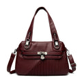 Sac bandoulière tendance grande capacité coutures carré PU pour femme