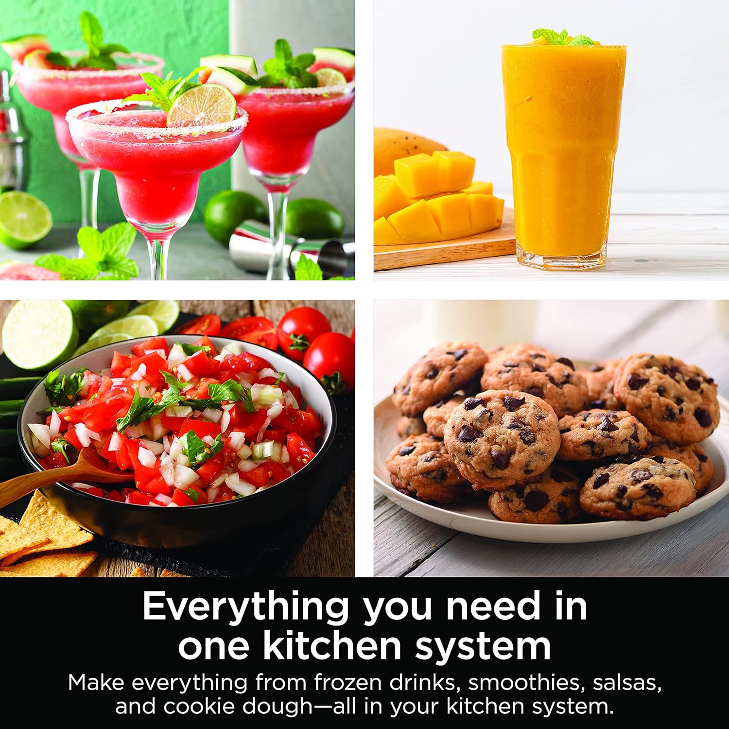 2026 2025 Ninja Mega Kitchen System, 1500W, Blender XL 72 oz et Robot Culinaire 8 Tasses avec (2) Gobelets To-Go 16 oz, Technologie Total Crushing - Smoothies, Glace Pilée, Purées, Pâte & Plus, Noir, BL770