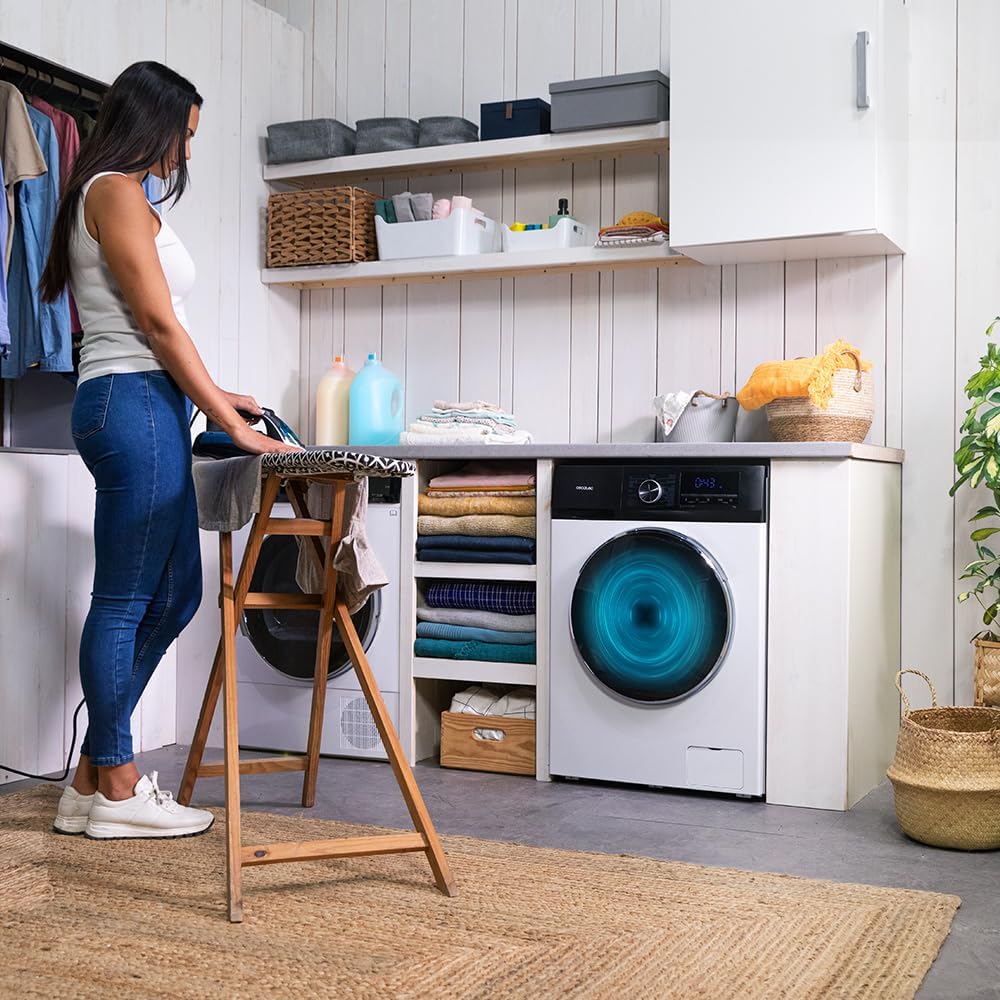 2026 Cecotec Bolero Dresscode 10500 Inverter Steel A. Lave-linge 10 kg Steel, 1400 tr/min, Moteur Inverter Plus, Vapeur, Classe A.