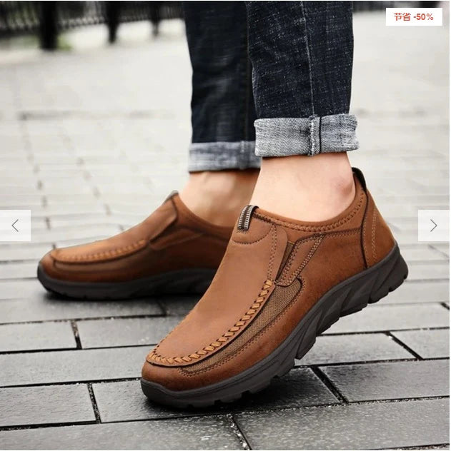 2026 Men's Casual Loafers Comfortable Slip On Rubber Sole Shoes