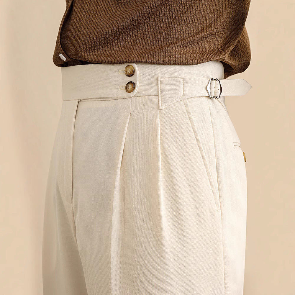 Pantalon taille haute droit classique style classique chic élégance pour homme