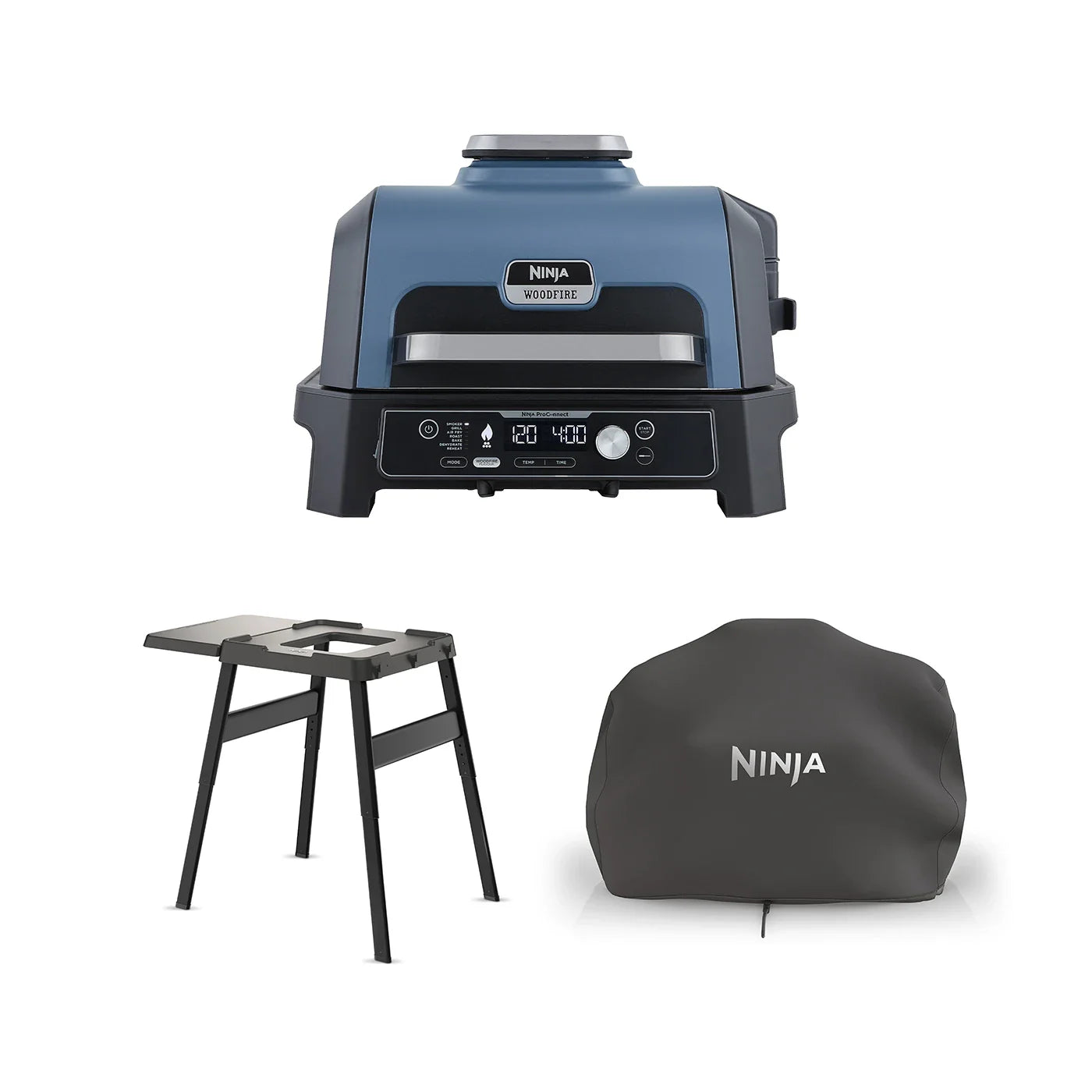 2026 2025 Ninja Woodfire Pro Connect XL Barbecue et Fumoir Électrique avec Support et Housse
