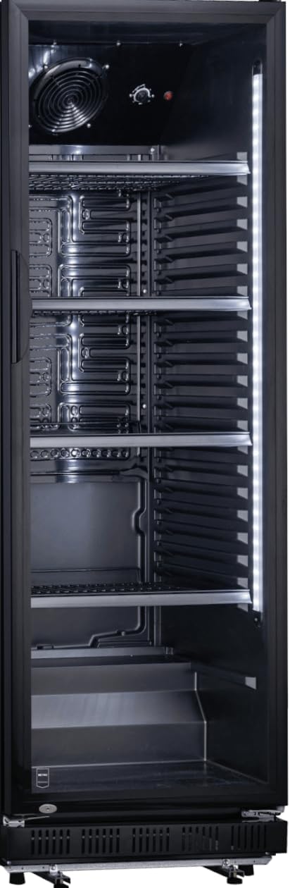 2026 METRO Professional Réfrigérateur à Boissons GSC2360B, Acier/Verre, 62 x 63.6 x 175.3 cm, 347 L, avec Serrure, Noir