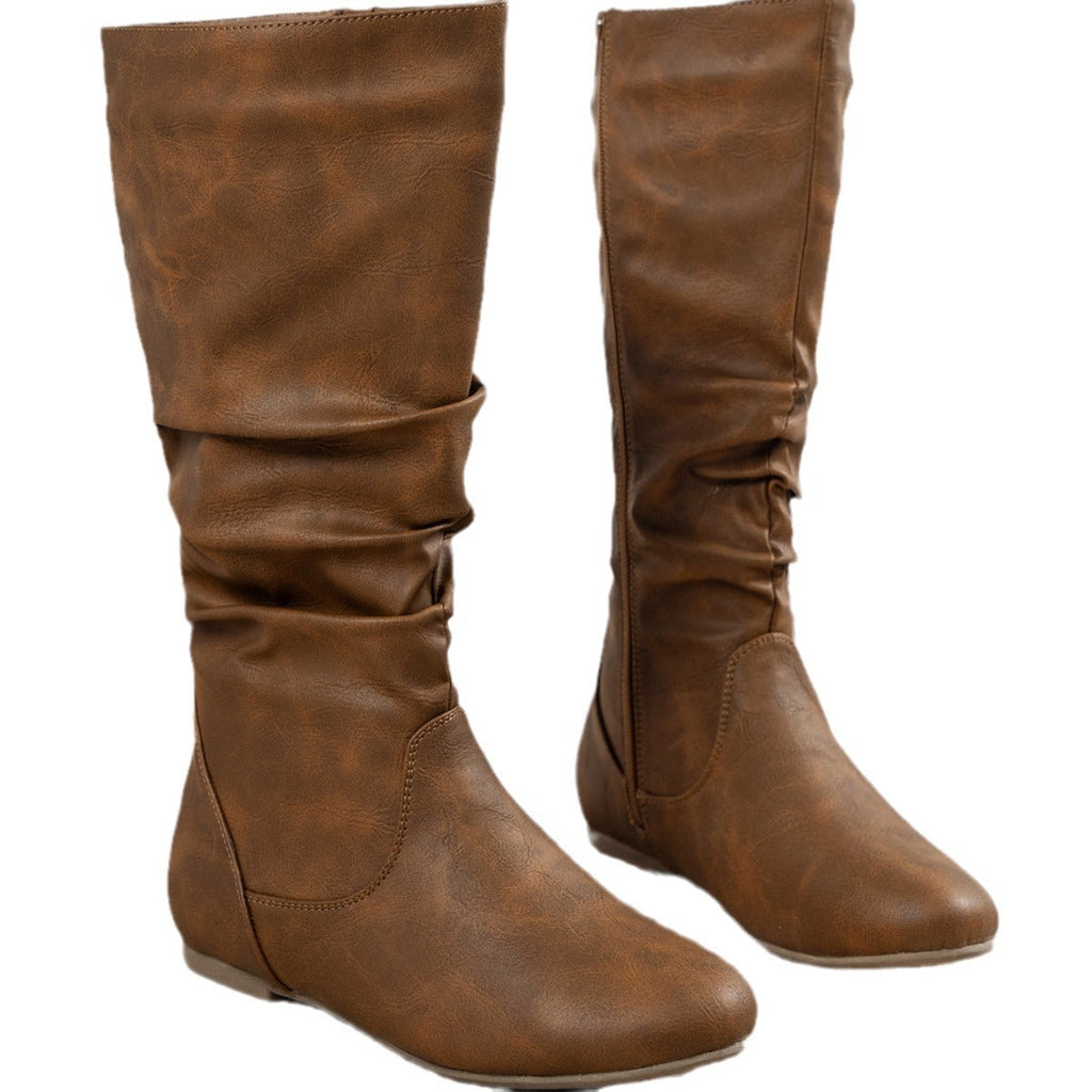 Bottes cowboy style western en cuir doux confortable pour femme
