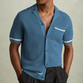 Polo été tricoté col cubain manches courtes décontracté pour homme